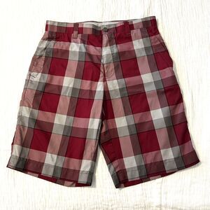 Callaway CG Modern Fit Men's Plaid Shorts Multicolor Size 30 Red Gray White